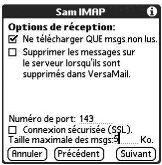 PALM TUNGSTEN C - Taille maximale des messages - 2