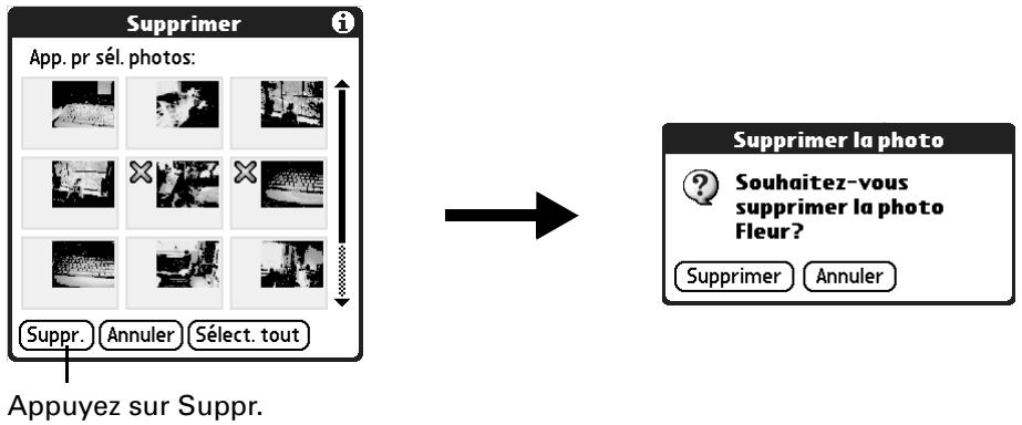 PALM TUNGSTEN C - Pour supprimer des photos : - 1