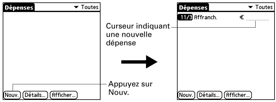 PALM TUNGSTEN C - Ajout de dépenses - 1