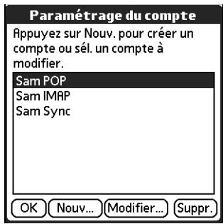 PALM TUNGSTEN C - Pour créer un compte de messagerie réseau : - 2