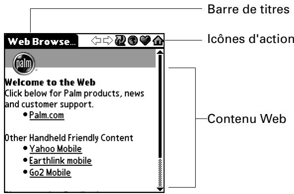 PALM TUNGSTEN C - L'aspect du navigateur web - 1