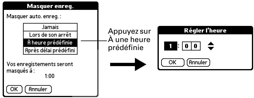 PALM TUNGSTEN C - Pour verrouiller votre ordinateur de poche à une heure prédéfinie : - 2
