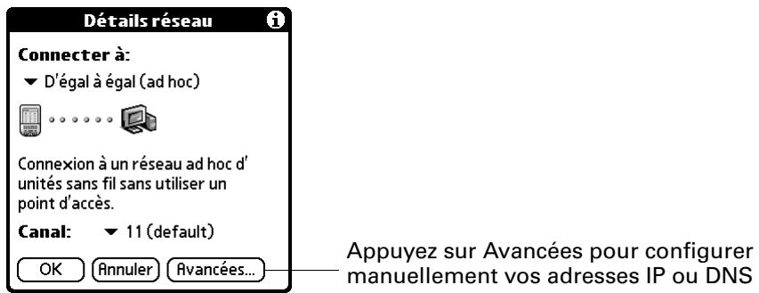 PALM TUNGSTEN C - Pour ajouter ou modifier un réseau wi-fi de point d'accès d'infrastructure : - 13