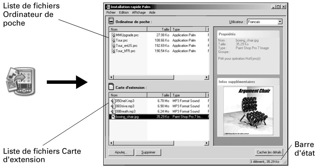 PALM TUNGSTEN C - Pour glisser-déplacer des applications ou fichiers sur l'icône installation rapide palm : - 2