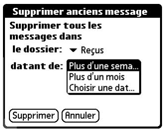 PALM TUNGSTEN C - Pour supprimer des messages antérieurs à une certaine date : - 3