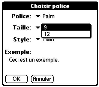 PALM TUNGSTEN C - Pour afficher ou masquer une colonne dans la liste du dossier : - 10