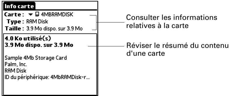PALM TUNGSTEN C - Consultation des informations sur une carte - 1