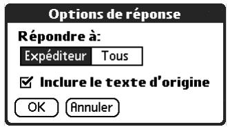 PALM TUNGSTEN C - Pour répondre à un message à partir de la liste des dossiers : - 2