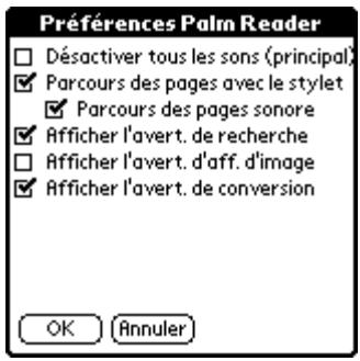 PALM TUNGSTEN C READER - Préférences de palm reader - 1