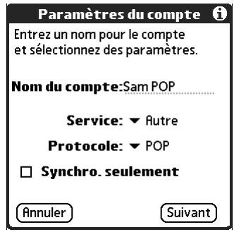 PALM TUNGSTEN E - Saisissez les informations suivantes : - 1
