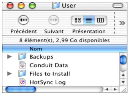 PALM TUNGSTEN E - Exécution d'une opération hotSync : macintosh - 1