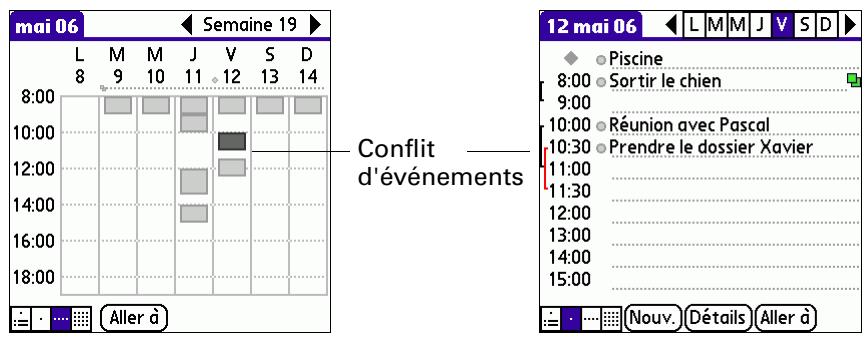 PALM TUNGSTEN E - Repérage de conflits d'événements - 1