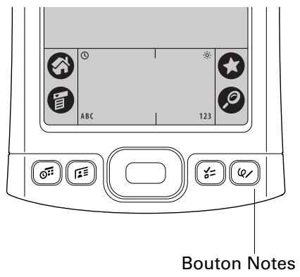 PALM TUNGSTEN E - Pour ouvrir l'application notes : - 1