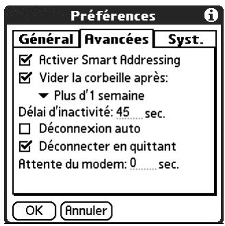 PALM TUNGSTEN E - Pour vider automatiquement la corbeille : - 1