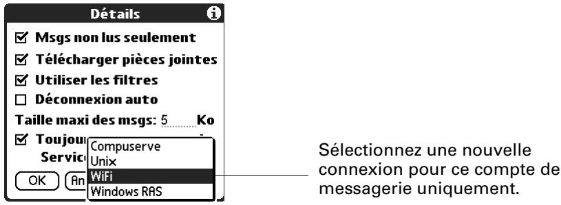 PALM TUNGSTEN E - Sélection d'un autre service pour un compte de messagerie donné - 4