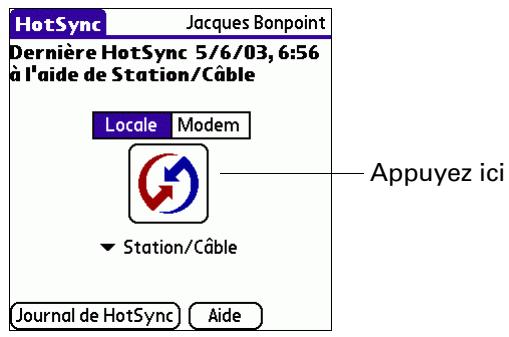 PALM TUNGSTEN E - Pour exécuter une opération hotSync sur un ordinateur sous windows : - 3