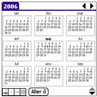 PALM TUNGSTEN E - Pour afficher la vue annuelle : - 1