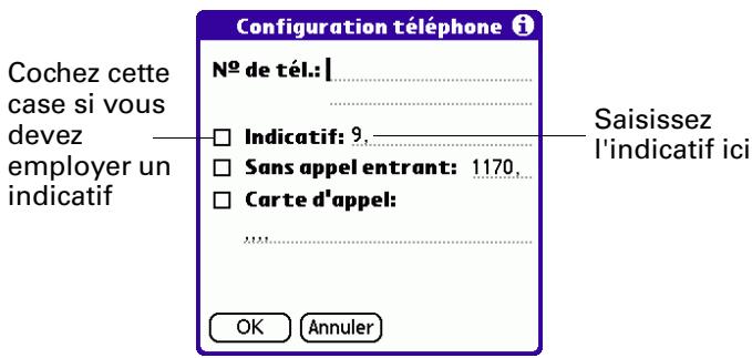 PALM TUNGSTEN E - Pour saisir un indicatif : - 1