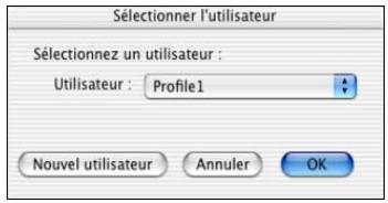 PALM TUNGSTEN E - Pour utiliser un profil pour une première opération hotsync sur macintosh : - 1