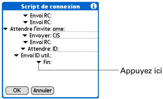 PALM TUNGSTEN E - Pour créer un script de connexion : - 1