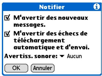 PALM TUNGSTEN E - Pour définir les options de notification : - 1