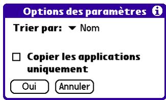PALM TUNGSTEN E - Pour sélectionner les paramètres de copie : - 1