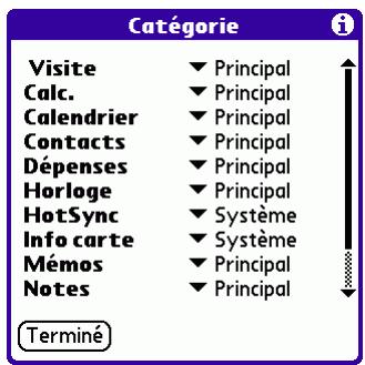 PALM TUNGSTEN E - Pour classer une application : - 1