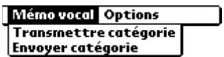 PALM TUNGSTEN T2 - Menus de Mémo vocal - 1
