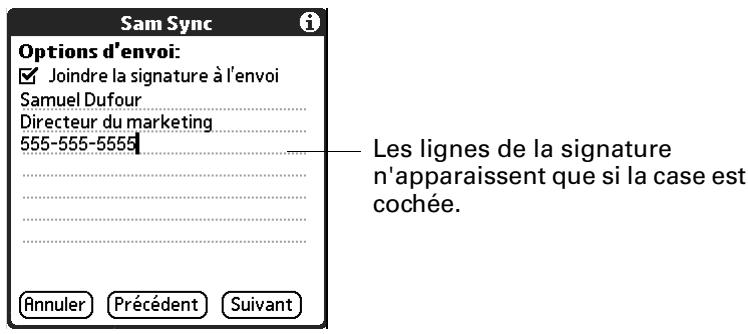 PALM TUNGSTEN T2 - Pour ajouter une signature personnelle : - 1
