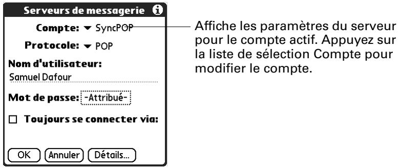 PALM TUNGSTEN T2 - Gestion des paramètres de messagerie - 2