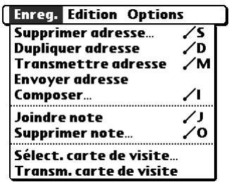 PALM TUNGSTEN T2 - Menus Enreg. - 2
