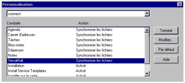 PALM TUNGSTEN T2 - Pour démarrer la conduite Palm VersaMail HotSync : - 1