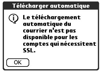 PALM TUNGSTEN T2 - Programmation d'une opération de téléchargement automatique de messages - 1