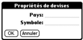 PALM TUNGSTEN T2 - Pour définir un symbole de devise personnalisé : - 2