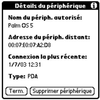 PALM TUNGSTEN T2 - Pour supprimer un périphérique autorisé : - 2