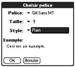PALM TUNGSTEN T2 - Pour changer la police d'un message composé : - 4