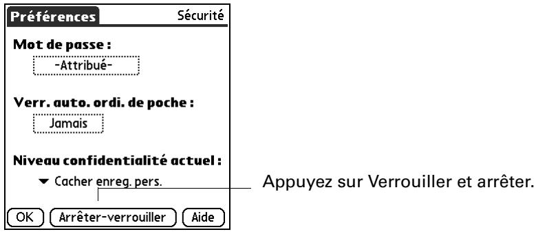 PALM TUNGSTEN T2 - Pour verrouiller et éteindre votre ordinateur de poche : - 1