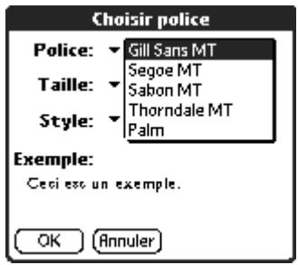 PALM TUNGSTEN T2 - Pour changer la police : - 2