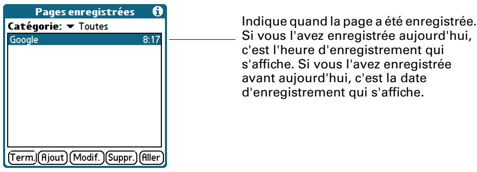 PALM TUNGSTEN T2 - Ouverture d'une page enregistrée - 1