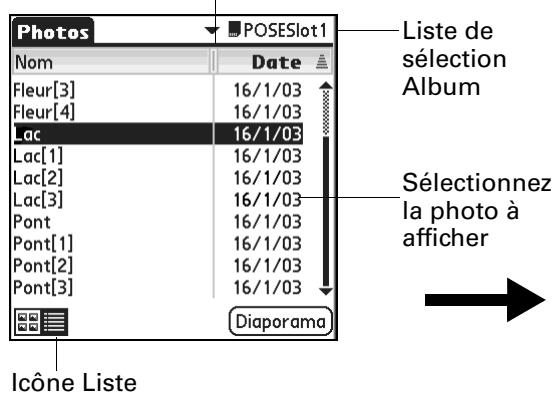 PALM TUNGSTEN T2 - Pour afficher des photos dans la vue Liste : - 1