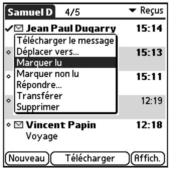 PALM TUNGSTEN T2 - Pour marquer des messages comme étant lus ou non lus : - 1