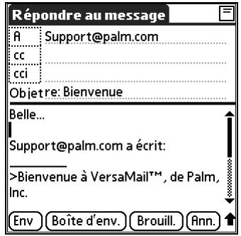 PALM TUNGSTEN T2 - Pour répondre à un message que vous être en train de lire : - 3