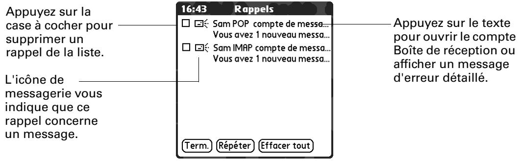 PALM TUNGSTEN T2 - Pour afficher l'écran Rappels : - 1