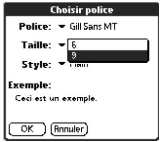 PALM TUNGSTEN T2 - Pour changer la police : - 3