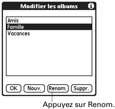 PALM TUNGSTEN T2 - Pour renommer un album : - 1