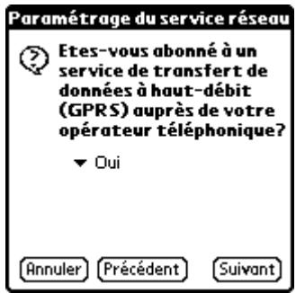 PALM TUNGSTEN T2 - Configuration des paramètres de services réseau pour le téléphone - 2