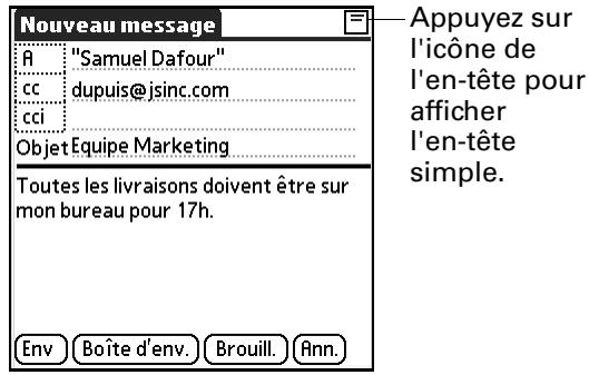 PALM TUNGSTEN T2 - Détails de l'en-tête d'un message - 4
