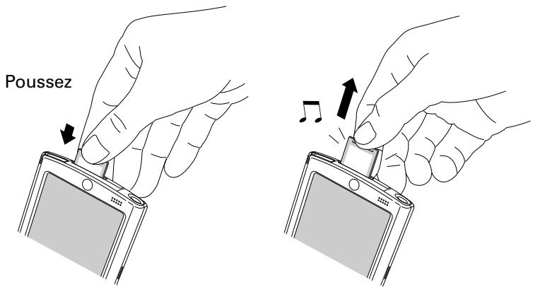 PALM TUNGSTEN T2 - Pour retirer une carte d'extension : - 1