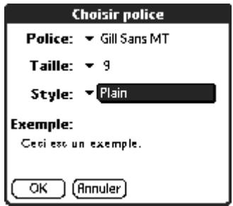 PALM TUNGSTEN T2 - Pour changer la police : - 4