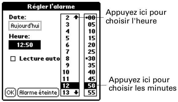 PALM TUNGSTEN T2 - Pour définir une alarme pour un mémo vocal : - 2